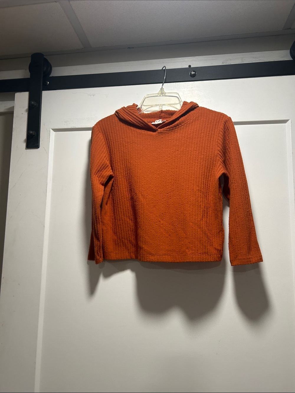 Cat & Jack Orange Waffle-Knit Hooded Top